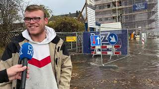 Natte voeten door hoog water in Vlaardingen