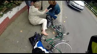 Old drunk lady on the ground