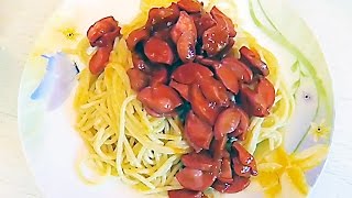 Макароны по-итальянски. С сосисками. Рецепт от мужа