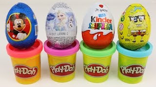 Spongebob kinder Surprise Eggs Play Doh Frozen Peppa Pig Mickey Mouse egg