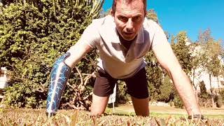 22 push-up challenge. Day 2. Motivation and perseverance. Arm amputee. One hand push ups