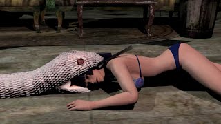 Albino snake swallow Nyotengu (Blender vore animation)