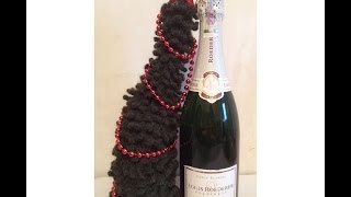 ЁЛКА на бутылку Ч- 1 CHRISTMAS TREE on the bottle crocheting P- 1