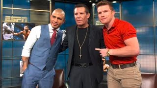 Llegan a Nación Miguel Angel Cotto y Saúl "Canelo" Álvarez previo a su pelea