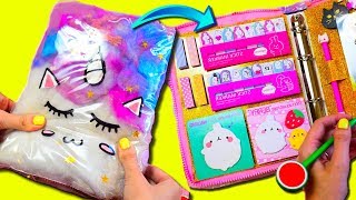 DIY СКВИШИ ПЛАНЕР АНТИСТРЕСС ЕДИНОРОГ своими руками ? ШКОЛЬНАЯ КАНЦЕЛЯРИЯ