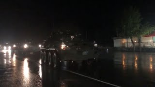 Выдвижение колонны миротворческого контингента ВС РФ в район сосредоточения в г. Горис