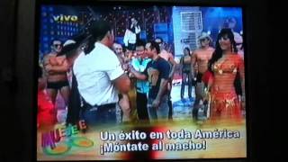 litle woman carry big man