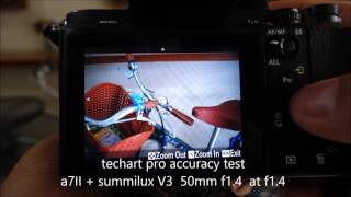 techart pro  with  leica summilux 50mm f1.4  V3   focus accuracy test