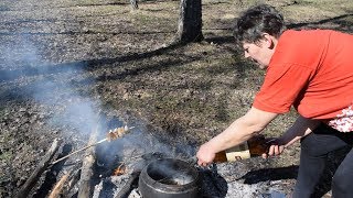 УКРАИНСКОЕ СЕЛО .Часть 3 .  КАК СВАРИТЬ ВКУСНЫЙ БУЛЬОН (ЮШКУ) ИЗ ПЕТУХА .