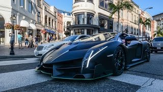 Lamborghini Veneno Roadster driving in Beverly Hills!