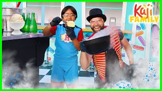 Ryan Learns how to make Ice Cream on Ryan's Mystery Playdate!