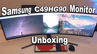 MASSIVE 49" Samsung Curved Gaming Monitor Unboxing (C49HG90)