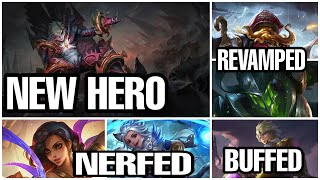 MOBILE LEGENDS NEW HERO, UPDATES AND PATCH NOTES.