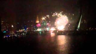 firework show Rotterdam erasmus brug 2012 (recorded from the 18th floor of the monte video hotel)