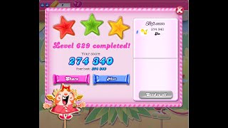 Candy Crush Saga Level 629   ★★★   NO BOOSTER