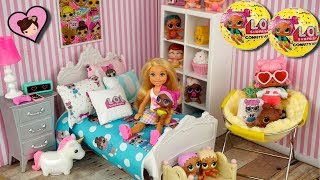 Barbie Doll LOL Surprise Themed Bedroom Tour & New LOL Confetti Pop Opening