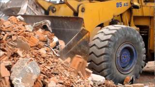 Michigan 85 AIII Radlader bei Abbrucharbeiten  Vintage Wheel Loader Demolition job