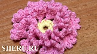 Crochet Zig-Zag Petal Flower Урок 33 Вязаный цветок