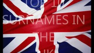 Top 10 most popular Surnames in the UK