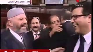 Accolade entre Habib Ellouze et Mongi Rahoui à l'ANC
