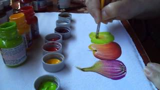 Pintura da Maçã vermelha e verde