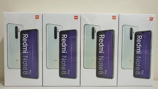 Xiaomi Redmi Note 8 Pro Color Comparison Forest Green, Mineral Gray, Pearl White and Ocean Blue