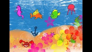 Underwater Drawing Coloring Page|Underwater Fish Drawing Coloring|Underwater Life|Animation Cartoon
