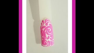 Nail art.Вензеля с Акриловой пудрой.Tutorial Nails