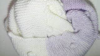 Снуд в 2 оборота спицами. Снуд с градиентом и шишечками. Мастер класс.