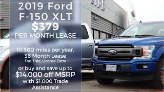 $379 Per Month Lease on the 2019 Ford F-150 XLT-Eide Ford Bismarck Car Dealership