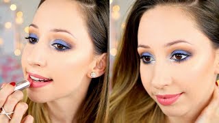 BLUE SMOKEY EYE MAKEUP TUTORIAL 2018  (Hooded eyes)