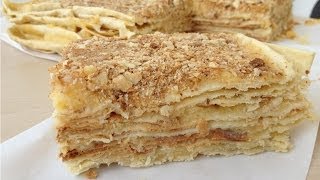 Торт "Наполеон" с Заварным Кремом (Вкусный, Домашний Рецепт) Napoleon Cake Recipe, English Subtitles