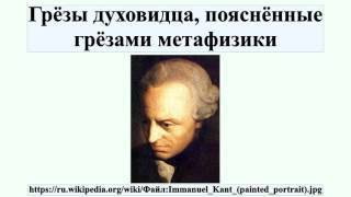Грёзы духовидца, пояснённые грёзами метафизики