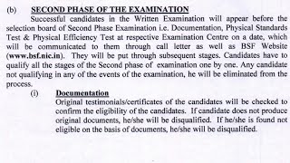 BSF SI/JE (WORKS / ELECTRICAL) DOCUMENTS , PST, PET REQUIREMENT FOR PHASE 2 EXAMINATION ON25/03/2019