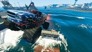 СЛОЖНЫЕ ПРЕПЯТСТВИЯ В ВОДЕ С БИГФУТАМИ! (GTA 5 ONLINE ГОНКИ)