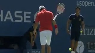 錦織圭の神業！ ラケット宙返り背面受け ［No-look Racket flip］ 　Kei Nishikori US Open