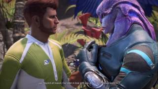 Mass Effect™: Andromeda Gil Ryder and Jaal Lake scene