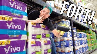HIDDEN SPEAKER TOILET PAPER FORT!