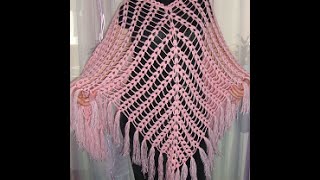 АЖУРНОЕ ПОНЧО. МАСТЕР-КЛАСС. Вязание крючком.  How to crochet openwork poncho. часть 2.