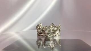 Серебряное кольцо корона, кольцо из серебра в форме короны