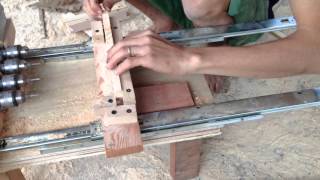 Cách làm khung cầu nuôi ong mật- Khoan lỗ cho dây thép