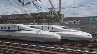 N700S 山陽試運転（本線上で3本退避・ハローキティも）