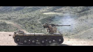 Autonomous Vehicle Fires the M230LF Bushmaster Chain Gun