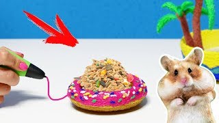 ДОМ ДЛЯ ХОМЯКА ? РИСУЮ КОРМУШКУ В ВИДЕ ПОНЧИКА DONUTS 3D РУЧКОЙ | ДОМ ДЛЯ ХОМЯКА DIY