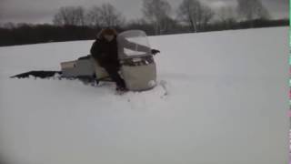 Мотобуксировщик Север по глубокому снегу / creative russian snowmobile