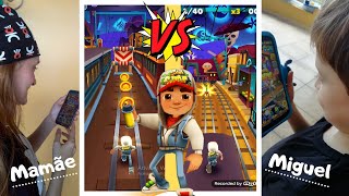 Jogando Subway Surfers l Miguelito Kids Vs Mamãe