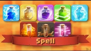Hướng dẫn chơi Clash of Clans - Thông tin các loại spells (bình phép)