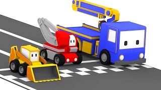 The Racing Track - Learn with Tiny Trucks: bulldozer, crane, excavator | Educational cartoon