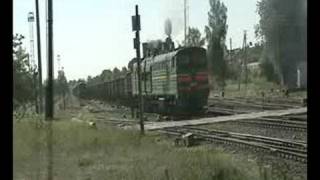Latvian diesel locomotive 2TE10U-0218