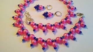 Tutorial: a set of jewelry. Колье и серьги. Мастер-класс